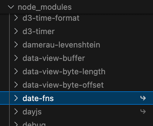 node_modules에 date-fns가 있는 모습